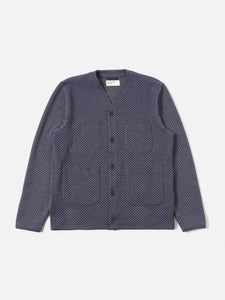 CARDIGAN COTTON MIX FLEECE NAVY UNIVERSAL WORKS CASUAL CHIC NOUVELLE COLLECTION MODE HOMME MOTIFS VERSAILLES HOMME 