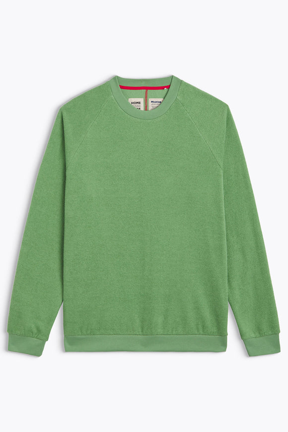 SWEAT EN EPONGE DOUX AQUAE SHAMROCK GREEN VERT HOMECORE ETE 2025 NOUVELLE COLLECTION HOMME A VERSAILLES 