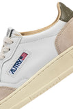 SNEAKERS BASKET MEDALIST LEATHER WHITE  SUEDE KAKI AUTRY TENDANCE NOUVELLE CASUAL CHIC