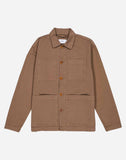 Veste Chucalescue taupe OLOW, coupe droite et décontractée. Confection en matières recyclées avec fermeture boutonnée et poches pratiques. Un essentiel intemporel et responsable.