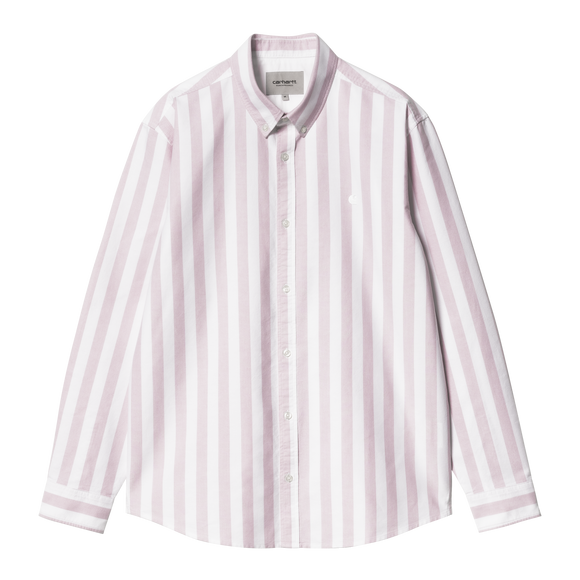 CHEMISE CARHARTT DILLION RAYURES ROUGE ET BLANCHE HOMME FEMME MIXTE ETE PRINTEMPS CONFORT COUPE AMPLE