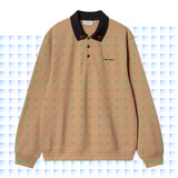 POLO RUGBY VANCE COL CLASSIQUE BOUTON EN MAILLE MARRON HOMME FW24