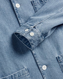 Denim 100% coton, tissé au Portugal. Tissu solide mais souple, parfait pour le quotidien ou la mi-saison. Disponible chez SEE YOU à Versailles.