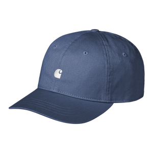 CASQUETTE BLUE IRIS NAVY BLEU MARINE CARHARTT LOGO BLANC HOMME FEME MEN WOMEN ETE PRINTEMPS CONFORT LEGER STYLE MODE CAP HAUT COLLECTION SS25 VERSAILLES BOUTIQUE 