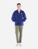 SWEAT ZIP MANSO BLEU OUTREMER  OLOW COUPE LARGE POCHE KANGOUROU LOGO POITRINE 