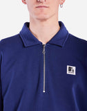 SWEAT COL ZIPPÉ MANSO BLEU OUTREMER  OLOW MARQUR FRANCAISE STREETWEAR CASUAL COTON VERSAILLES CONCEPT STORE