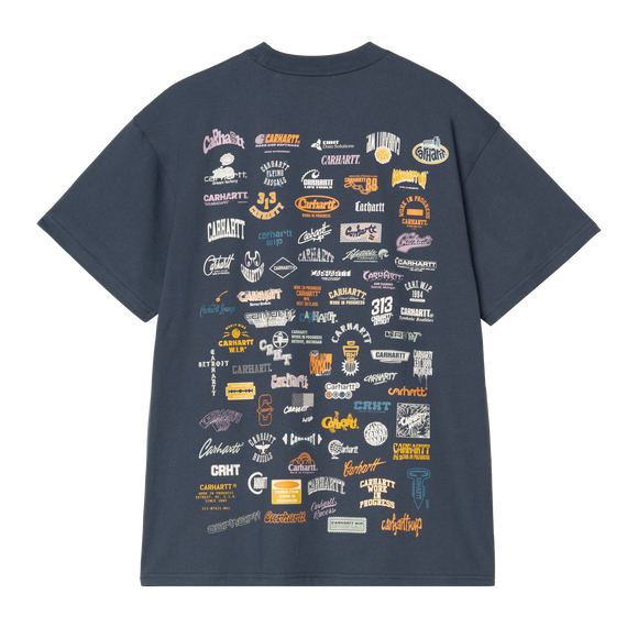 TEE SHIRT S/S LOGO DUSKY BLUE CARHARTT WIP HOMME NOUVELLE COLLECTION ETE 2025 REGULAR FIT STREETWEAR CONCEPT STORE VERSAILLES