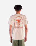 T-shirt Yaguar Écru OLOW, coupe droite et col rond. Confection en coton biologique pour un confort naturel. Imprimé artistique inspiré du jaguar sur la poitrine.