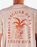 T-shirt Yaguar Écru OLOW vu de dos. Teinte écrue naturelle et design épuré. Tissu en coton bio doux et respirant, parfait pour un usage quotidien.