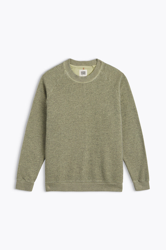 SWEAT COL ROND COTON EPAIS TERRY SWAMP GREEN HOMECORE HOMME CASUAL CHIC NOUVELLE COLLECTION ETE 2025 VERSAILLES DECONTRACTE